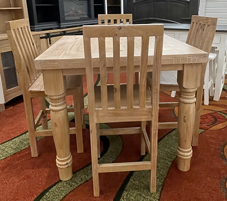 Cottage Pub Table w/ 4 chairs in Native Pine 
